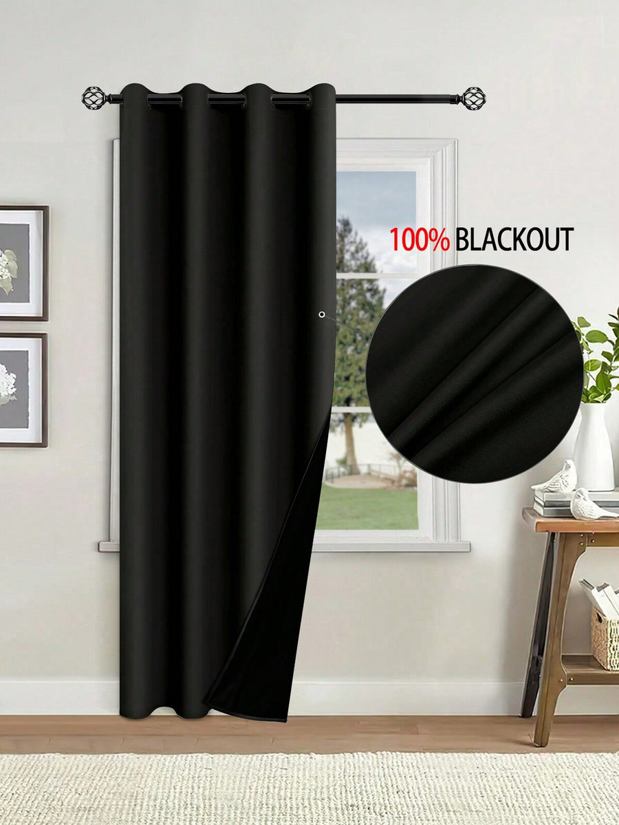 1pc Blackout Curtains With Thermal Insulated Liner And Coating For Living Room, Bedroom, Kitchen, Bathroom, Home Decor, Room Decor